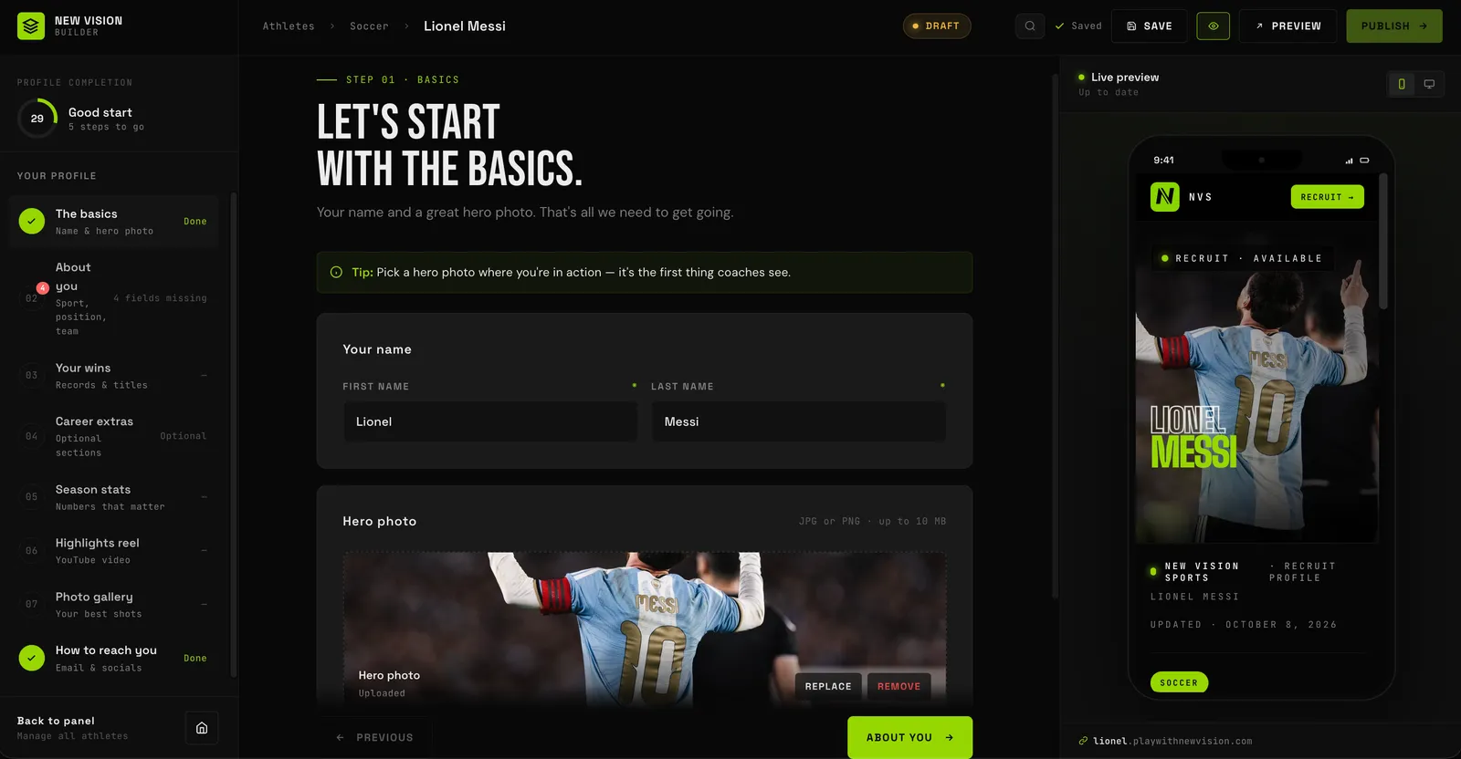 NVS Platform — captura del proyecto
